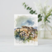 Athene Griekenland waterverf art Briefkaart (Staand voorkant)