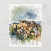 Athene Griekenland waterverf art Briefkaart (Voorkant)