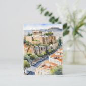 Athene Griekenland waterverf art Briefkaart (Staand voorkant)