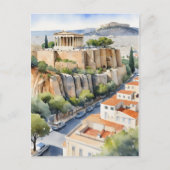 Athene Griekenland waterverf art Briefkaart (Voorkant)