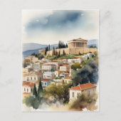 Athene Griekenland waterverf art Briefkaart (Voorkant)