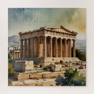 Athene Griekenland waterverf art Legpuzzel