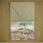 Athene Griekenland Waterverf schilderij Panorama U Briefkaart