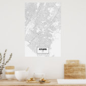 Athene, Griekenland (zwart op wit) Poster (Keuken)