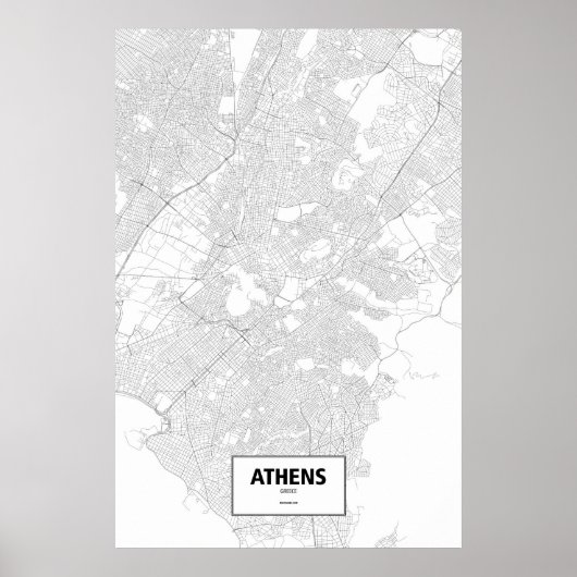 Athene, Griekenland (zwart op wit) Poster (Voorkant)