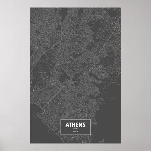 Athene, Griekenland (zwart wit) Poster (Voorkant)