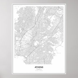 Athene, Grieks minimalistisch Poster van de Kaart 