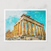 Athene Grieks Olieverf Stad Landschap Briefkaart (Voorkant)