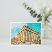 Athene Grieks Olieverf Stad Landschap Briefkaart (Staand voorkant)