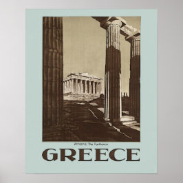 Athene: Het Poster van de Vintage-reis van het Par