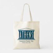 Athene Logo Typografie Family Trip naar Griekenlan Tote Bag (Achterkant)