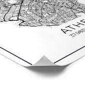 Athene Map - Athnes Black en White Map Poster (Hoek)