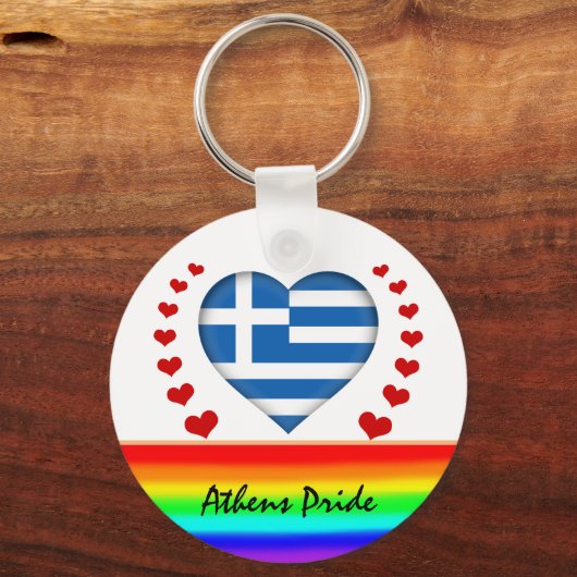 Athene Pride & Hearts & Rainbow Flag / Love Sleutelhanger (Achterkant)