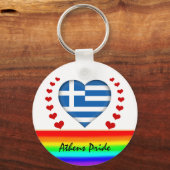 Athene Pride & Hearts & Rainbow Flag / Love Sleutelhanger (Voorkant)