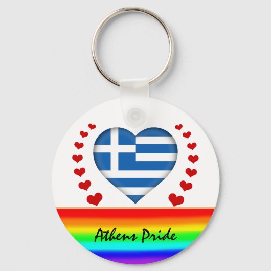 Athene Pride & Hearts & Rainbow Flag / Love Sleutelhanger (Achterkant)