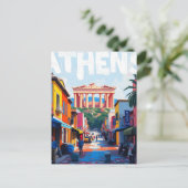 Athene stad briefkaart (Staand voorkant)