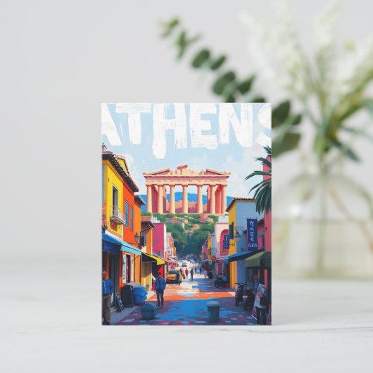 Athene stad briefkaart (Staand voorkant)