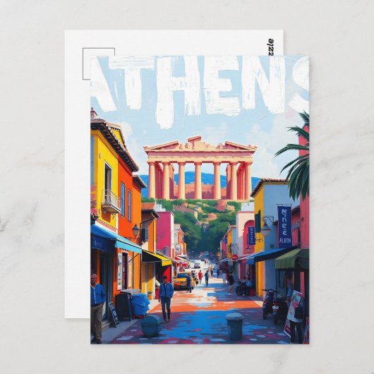Athene stad briefkaart (Voorkant / Achterkant)
