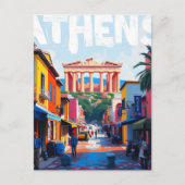 Athene stad briefkaart (Voorkant)