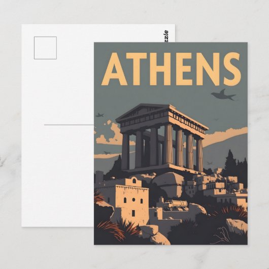Athene stad briefkaart (Voorkant / Achterkant)