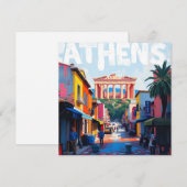 Athene stad feestdagenkaart (Voorkant / Achterkant)