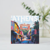 Athene stad feestdagenkaart (Staand voorkant)