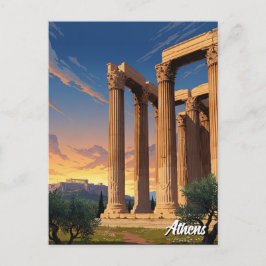 Athene Tempel van de Olympische Zeus Griekenland R Briefkaart