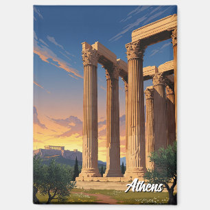 Athene Tempel van de Olympische Zeus Griekenland R Magneet