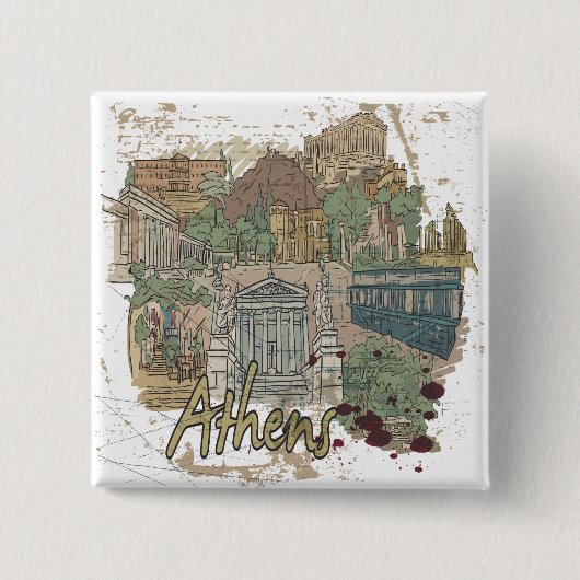 Athene Vierkante Button 5,1 Cm (Voorkant)