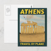 Athene vintage reisposter briefkaart (Voorkant / Achterkant)