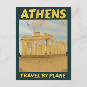 Athene vintage reisposter briefkaart