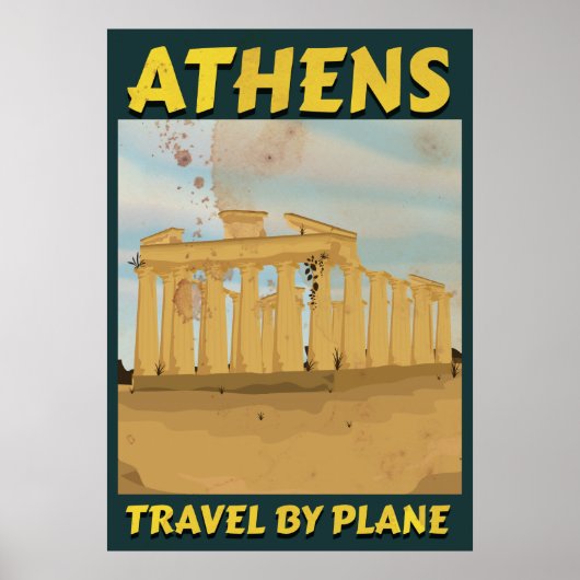 Athene vintage reisposter poster (Voorkant)