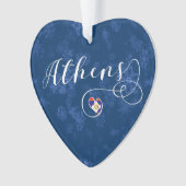 Athene vlag in Heart , Griekenland Ornament (voorkant)
