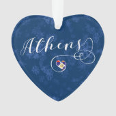 Athene vlag in Heart , Griekenland Ornament (voorkant)