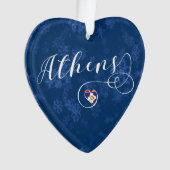 Athene vlag in Heart , Griekenland Ornament (voorkant)