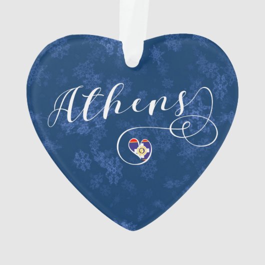 Athene vlag in Heart , Griekenland Ornament (achterkant)