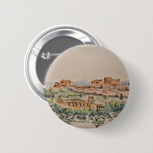Athenense Acropolis-knop Ronde Button 5,7 Cm (Voorkant /achterkant)