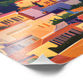 Athenes, Grece, Poster in retro-chic stijl (Hoek)