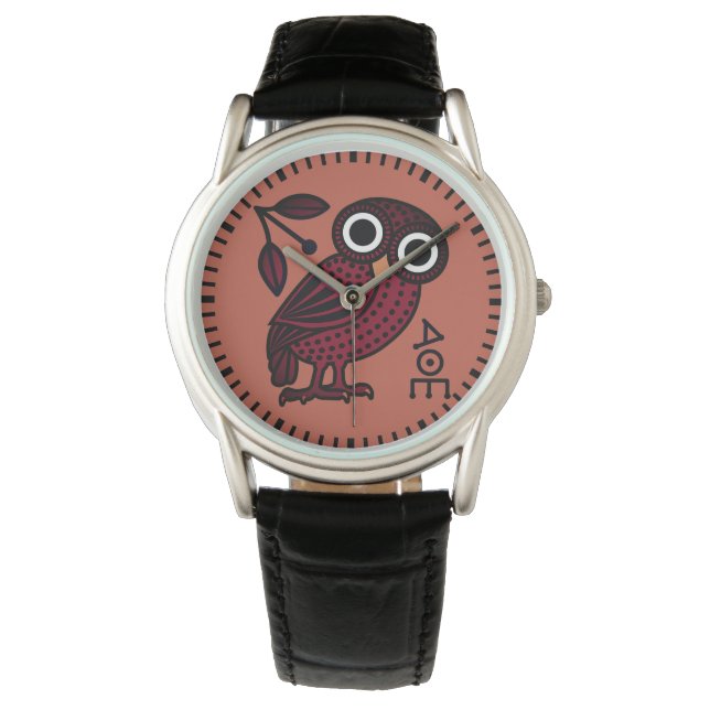 Athenian Owl Ancient Greek Tetradrachme Coin Horloge (Voorkant)