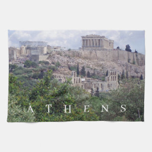 Athens Acropolis uitzicht theedoek