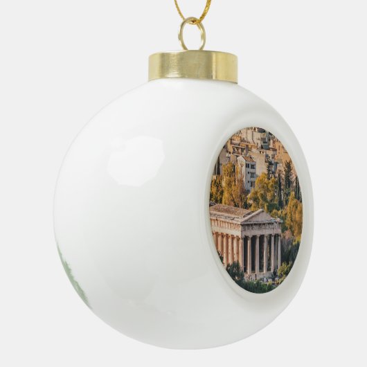 Athens Aerial Uitzicht Landscape Foto Keramische Bal Ornament (Links)