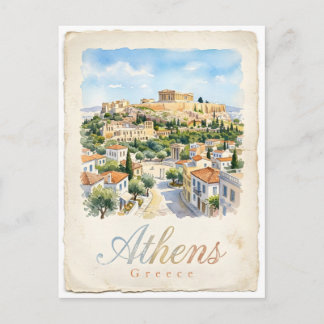 Athens aquarel stad  briefkaart
