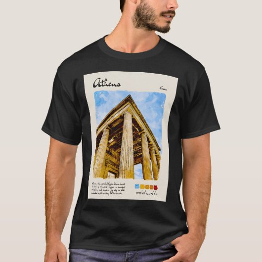 Athens  Aquarel Travel T-shirt (Voorkant)