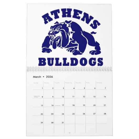 Athens Bulldogs kalender (Mar 2026)