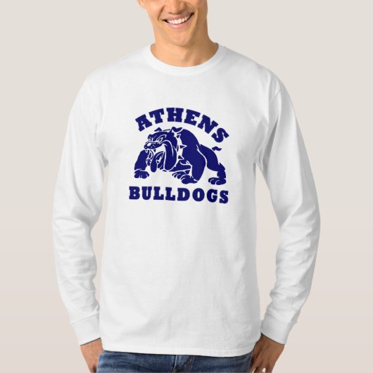 Athens Bulldogs mannen lange mouw t-shirt (Voorkant)
