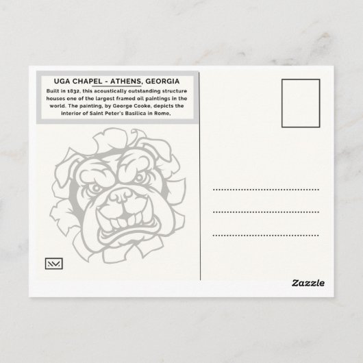 Athens Georgia Briefkaart Chapel GA (Achterkant)