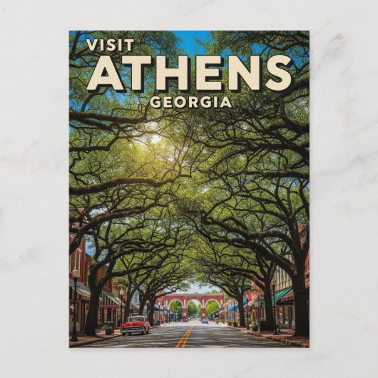 Athens Georgia Reizen Briefkaart (Voorkant)