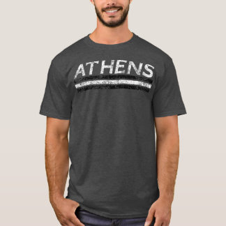 Athens Georgia Retro Vintage Weathered Stripe Thro T-shirt