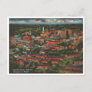 Athens, Georgia  Uitzicht bij nacht Briefkaart