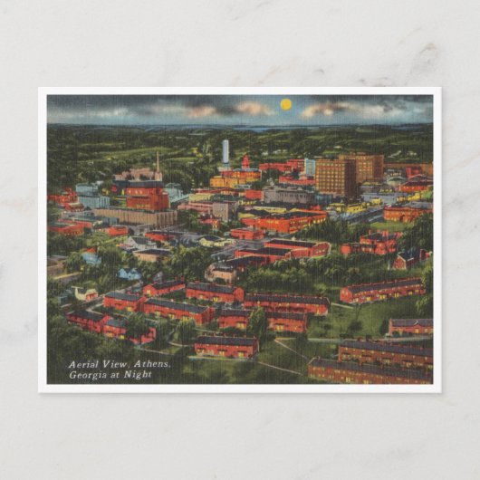 Athens, Georgia  Uitzicht bij nacht Briefkaart (Voorkant)
